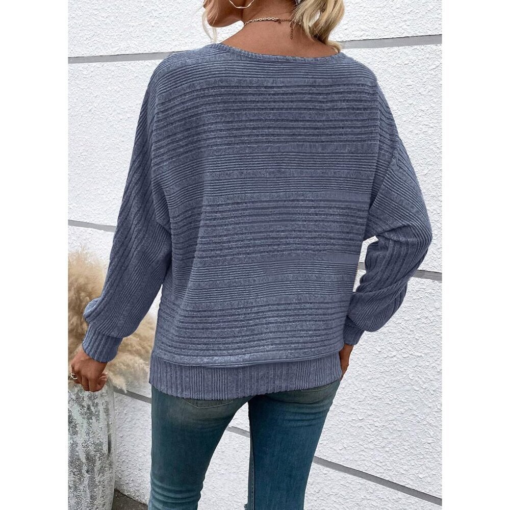 Womens Long Sleeve Polyester Elastaan Tunic Top Flattering Crew Neck Casual - Picture 6 of 6